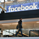 A Facebook logo on Station F in Paris, 2017.